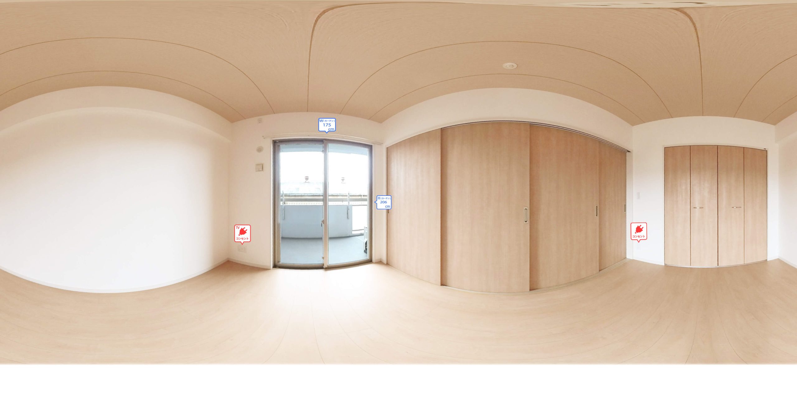 6号室タイプ_洋室（南側）　※参考写真。部屋によってクロス等異なります