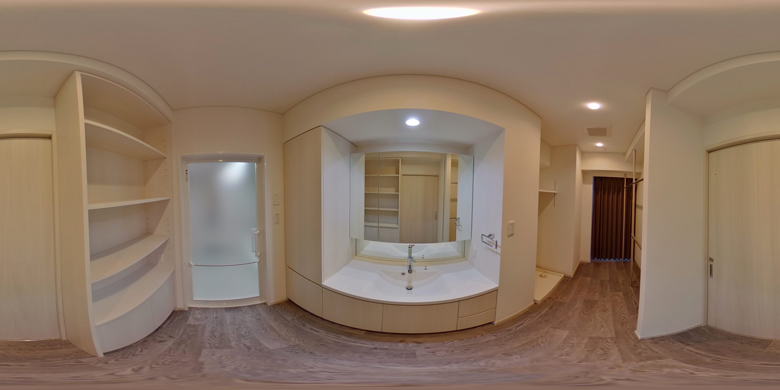 洗面脱衣所　※部屋によってクロス・建具の色等変わります。