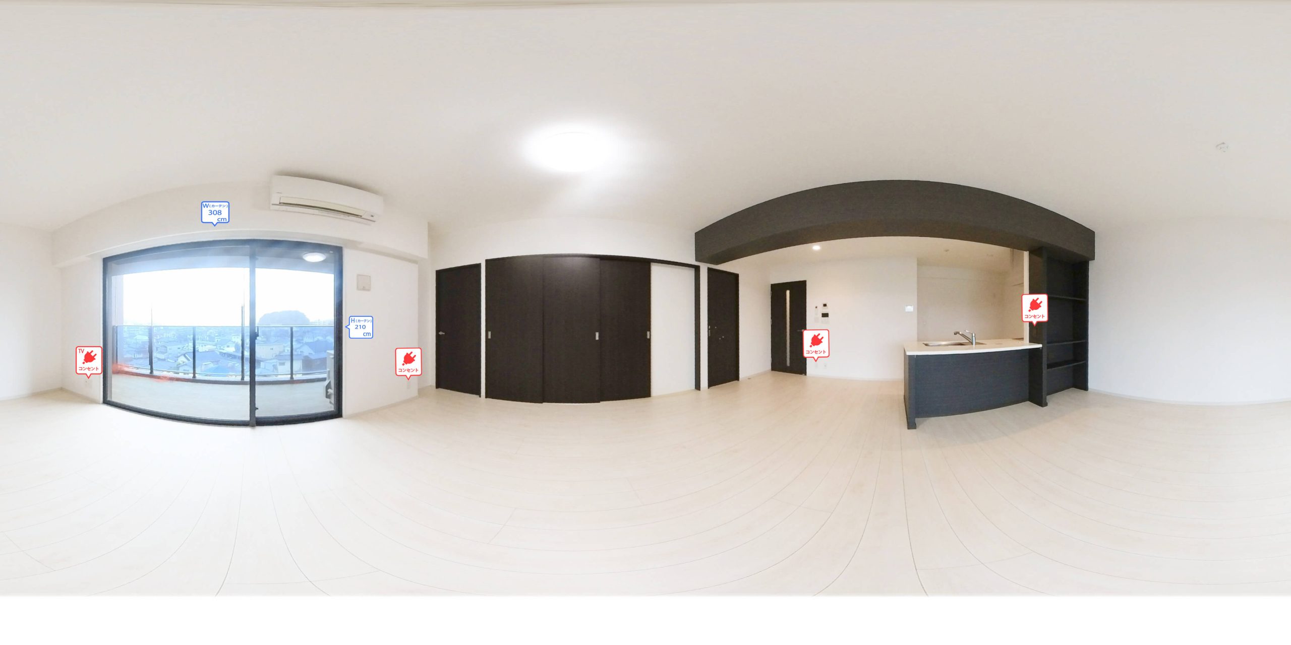 1号室タイプ_LDK　※参考写真。部屋によってクロス等異なります。