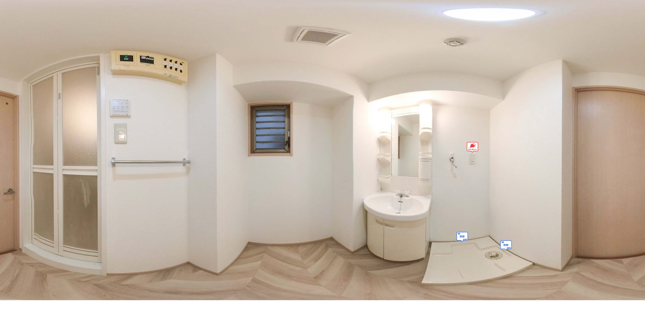 1LDKタイプ_洗面所・室内洗濯機置場　※参考写真。部屋によってクロス等異なります。