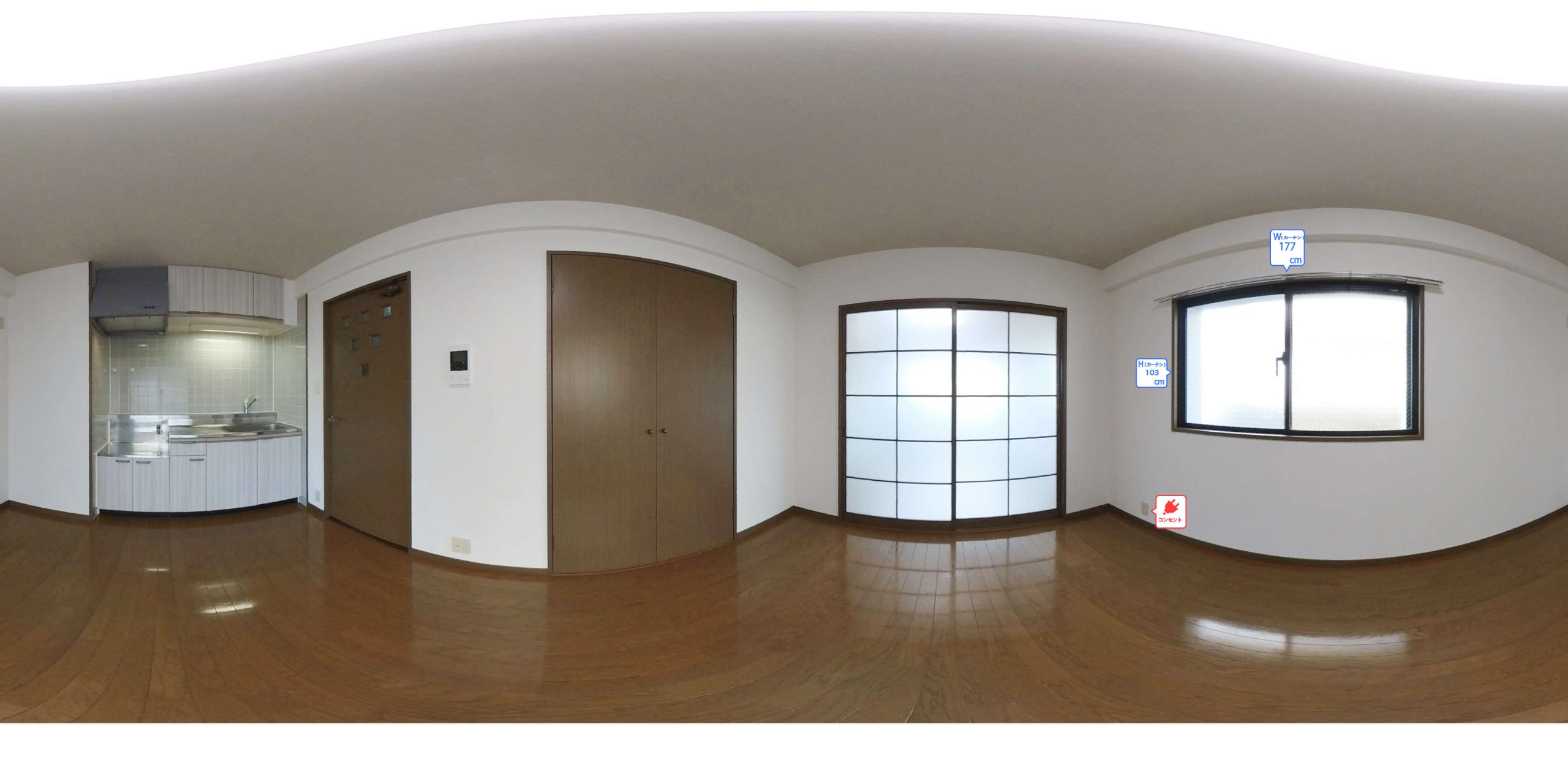 2DKタイプキッチン　※参考写真。部屋によってクロス等異なります